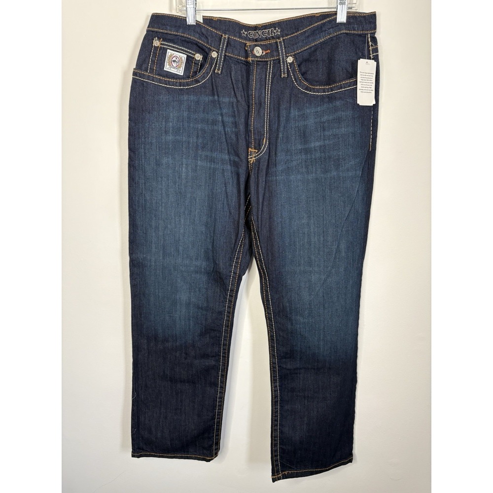 Cinch Men's White Label Relaxed Fit Dark Stonewashed Jeans 36x30 MB92834042